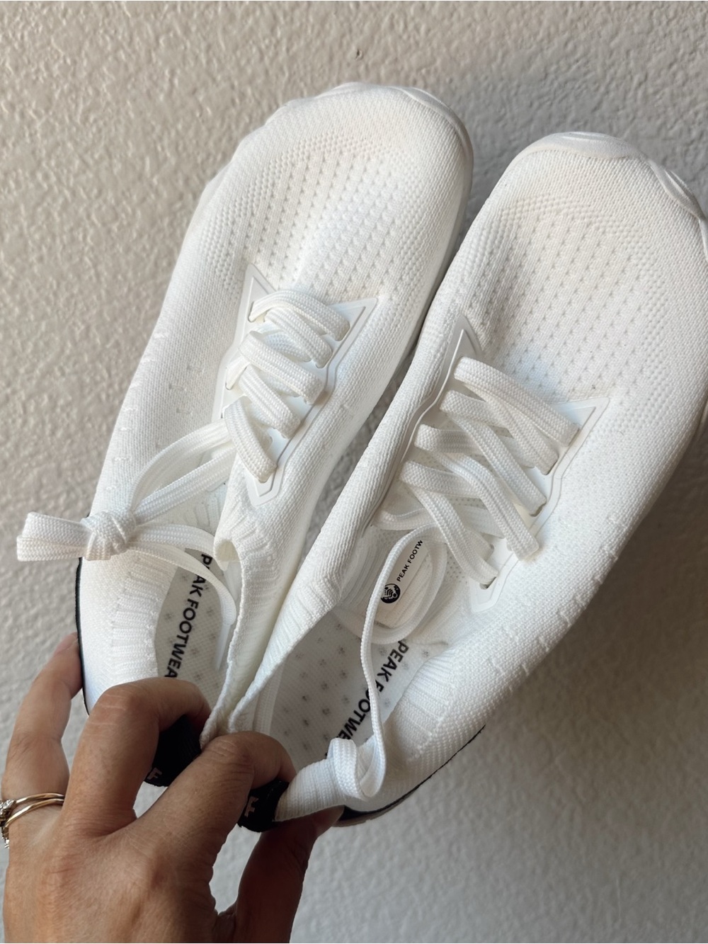 Breathable White Knit Slip-On Women's Athletic Sneakers